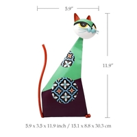 Tooarts Vermögens-Katze-Skulptur (Grün) Metall sculptrue Eisen-Skulptur Abstrakte Skulptur Crafting Start Einrichtungsartikel Dekoration Kunst