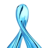 Tooarts Water Drop Abstract Resin Figurine mit Marmor-ähnlichen Holzsockel Modern Art Decor Ursprünglich entworfene Hauptverzierung Dekoratives Geschenk Galvanisch Blau