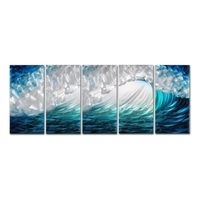 Tooarts Waves Modern Painting Wave Seascape Print Wand Kunst Home Decoration 5 Panels Blau & Grün & Weiß