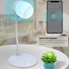 Touch Control Desktop Lampe Stufenlos dimmbare Lampe mit BT 5.0 Lautsprecher 3 Farbmodi Kein Flimmern Unterstützung 5W kabelloses Laden,  Weiß