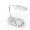 Touch Control LED Schreibtischlampe mit kabellosem Ladegerät Augenschonendes Leselicht für Home Office 2 Farbmodi Verstellbarer Schwanenhals,  Weiß