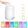 Touch Control Nachttischlampe USB Wiederaufladbare Dimmbare Tischlampe Warmweiß und RGB Farbwechsel Nachtlicht