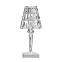 Touching Control Acryl-Diamant-Tischlampe 3 Beleuchtungsfarben mit Helligkeit einstellbares USB wiederaufladbares Kristall-Nachtlicht