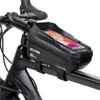 Touchscreen-Fahrradlenkertasche,  wasserdichter Vorderrahmen,  Oberrohr,  Fahrradtasche,  große Kapazität,  Radfahren,  vordere Aufbewahrungstasche für 6, 7 Zoll großen Bildschirm