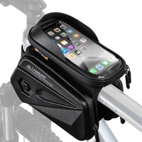 Touchscreen-Fahrradtasche Wasserdichte Frontrahmen-Oberrohr-Fahrradtasche Hartschalen-Doppelpacktasche Packung mit großer Kapazität für die Vorderrad-Aufbewahrungstasche für Rennräder MTB Mountainbike