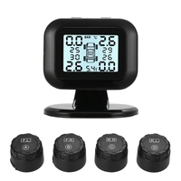 TPMS-Reifendrucküberwachungssystem Drahtloses Echtzeit-LCD-Display 4 externe Sensoren Alarmfunktion