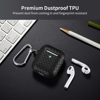 TPU-Schutzhülle für AirPods 1/2 Elastische Schutzhülle Staubdicht Stoßfeste Schutzhülle mit Aufhänger (Gelb)