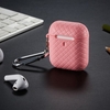 TPU-Schutzhülle für AirPods 1/2 Elastische Schutzhülle Staubdicht Stoßfeste Schutzhülle mit Aufhänger (Pink)