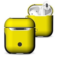 TPU-Silikon-Kopfhörer-Hülle Schutzabdeckung für Airpods Stoßfester wasserdichter Schutz für Apple AirPods AirPod-Zubehör Mattierte Oberfläche (Gelb)