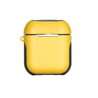 TPU Silikon Kopfhörer Hülle Schutzhülle für Airpods Stoßfest Wasserdichte Schutzfolie für Apple AirPods AirPod Zubehör Glatte Oberfläche (Gelb)