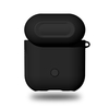 TPU Silikon Kopfhörer Hülle Schutzhülle für Airpods Stoßfest Wasserdichte Schutzfolie für Apple AirPods AirPod Zubehör Matt Oberfläche (Schwarz)