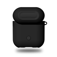 TPU Silikon Kopfhörer Hülle Schutzhülle für Airpods Stoßfest Wasserdichte Schutzfolie für Apple AirPods AirPod Zubehör Matt Oberfläche (Schwarz)