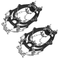 Traction Cleats mit 24 rutschfesten Spikes Schneeschuhe Herren Damen Rutschfeste Schuhe Klettern Steigeisen für den Outdoor Winter Wandern Joggen Wandern Eisfischen Edelstahl Überschuhe