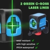 Tragbar Hohe Helligkeit 2 grüne Linien Laser Level Vertikale Horizontale Linien 4° Selbstnivellierende Funktion