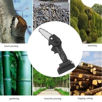 Tragbare elektrische Schnittsäge 4-Zoll-Akku-Kettensäge mit 2er-Pack 2.0A wiederaufladbare Batterie Einhand-Holzfäller Varibale Speed Mini elektrische Säge Gartenholz Holzfäller Astschneider