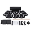 Tragbare elektronische Roll Up Drum Pad Set 9 Silikon-Pads Integrierte Lautsprecher mit Drumsticks Fußpedale USB 3, 5-mm-Audiokabel