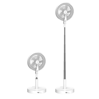 Tragbare Faltbare USB Wiederaufladbare Desktop Faltbare Lüfter LED Nachtlicht Tragbare Tischventilator,  höhenverstellbare Faltteleskop-Bodenventilator mit 3 Windgeschwindigkeiten