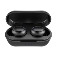 V2 BT5.0 Angeschlossener Sport-Kopfhörer-Ohrhörer-Ladeanschluss Typ C mit empfindlicher Drucksensorsteuerung Multifunktionale 300-mAh-Ladebox mit hoher Kapazität Design Mini Portable for Gift Present Black