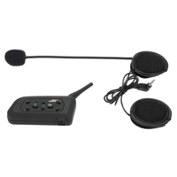 V6-1200 Motorrad Bluetooth Headset / Gegensprechanlage 1200M Freisprecheinrichtung Interphone Helm Headset Schwarz für sechs Motorradfahrer