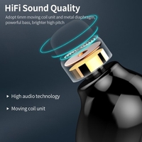 V7 Wireless BT5.0 Kopfhörer In-Ear Sport-Ohrhörer mit geringer Latenz und LED-Display Smart Touch Control Button Schwarz