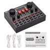 V8S Externe Live-Soundkarte Mini-Sound-Mixer-Board für Live-Übertragung Karaoke-Gesang Musikaufnahme mit 16 lustigen Soundeffekten BT-Anschluss für Smartphone-Laptop-PC