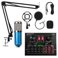 V8X Pro Live-Soundkarte 15 Soundeffekt-Mikrofon-Set Audioaufzeichnungsgeräte (blau)