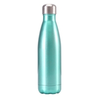 Vakuumisolierte Wasserflasche aus 500 ml Edelstahl,  Cola-Formflasche,  12 Stunden kalt und heiß wiederverwendbare,  auslaufsichere Sportflasche aus Metall