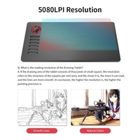 VEIKK A15Pro Digitales Zeichentablett 10 x 6 Zoll Grafik-Tablet mit aktivem Bereich 5080LPI Auflösung Typ C mit ladungsfreiem passivem Stift Grau