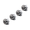 Ventilkappen aus Aluminiumlegierung Grün / ROT / SILBER Reifenventil-Staubkappen vom Bucktooth-Typ für Auto,  Motorrad,  Fahrrad und Fahrrad,  4er-Pack
