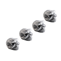 Ventilkappen aus Aluminiumlegierung Grün / ROT / SILBER Reifenventil-Staubkappen vom Bucktooth-Typ für Auto,  Motorrad,  Fahrrad und Fahrrad,  4er-Pack
