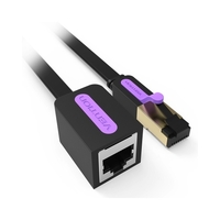 VENTION CAT 7-Netzwerkverlängerungskabel 10-Gigabit-Fast-Speed-Flachnetzwerkkabel RJ45-LAN-Kabel für Home Business 8m Schwarz