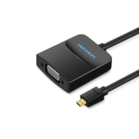 VENTION Micro-HDMI-zu-VGA-Videokonverteradapter mit 3, 5-mm-Audiobuchse Micro-HDMI-Adapter für Laptop / Tablet / Telefon 15 cm schwarz