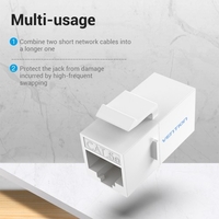 Vention VDD-B11-W RJ45-Anschluss Cat.5e UTP-Keystone-Buchsenkoppler für Netzwerkkabelverlängerung Weiß 10 Stück