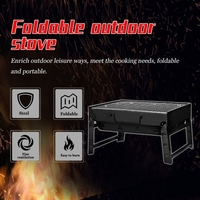 Verdickter Grill Tragbarer Grillofen Klappbarer Grill Außen Schwarz Stahlöfen Außengeschenk Kompakter Grill Herd