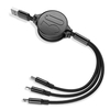 Versenkbares 3-in-1-USB-Kabel 3-Fuß-Multi-Ladekabel-Organizer mit Lightning- / Typ-C- / Micro-USB-Anschluss für Android-iOS-Telefone und mehrere Geräte