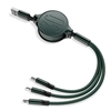 Versenkbares 3-in-1-USB-Kabel 3-Fuß-Multi-Ladekabel-Organizer mit Lightning- / Typ-C- / Micro-USB-Anschluss für Android-iOS-Telefone und mehrere Geräte