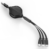 Versenkbares 3-in-1-USB-Kabel 4ft Skeleton Multi Charging Cable Organizer mit Lightning / Typ C / Micro-USB-Anschluss für Android iOS-Telefone und mehrere Geräte