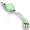 Versenkbares 3-in-1-USB-Kabel 4ft Skeleton Multi Charging Cable Organizer mit Lightning / Typ C / Micro-USB-Anschluss für Android iOS-Telefone und mehrere Geräte