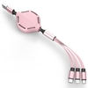 Versenkbares 3-in-1-USB-Kabel 4ft Skeleton Multi Charging Cable Organizer mit Lightning / Typ C / Micro-USB-Anschluss für Android iOS-Telefone und mehrere Geräte