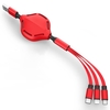 Versenkbares 3-in-1-USB-Kabel 4ft Skeleton Multi Charging Cable Organizer mit Lightning / Typ C / Micro-USB-Anschluss für Android iOS-Telefone und mehrere Geräte