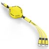 Versenkbares 3-in-1-USB-Kabel 4ft Skeleton Multi Charging Cable Organizer mit Lightning / Typ C / Micro-USB-Anschluss für Android iOS-Telefone und mehrere Geräte