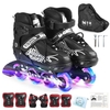Verstellbare Inline-Skates mit beleuchteten Rädern Skates Outdoor-Skates für Kinder Jungen Mädchen Damen