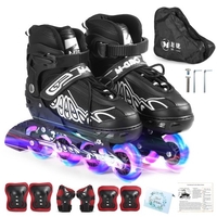 Verstellbare Inline-Skates mit beleuchteten Rädern Skates Outdoor-Skates für Kinder Jungen Mädchen Damen