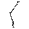 Verstellbare Metallständeraufhängung Scherenarmhalterung + Telefonhalter + Kugelkopfadapter + Mini-LED-Licht + Fernbedienung