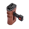 Verstellbarer Holz-Kamerakäfiggriff Links/Rechts Handgriff 1/4 Zoll Schraube ARRI-Style Halterung mit Cold Shoe Mount Mini-Schraubenschlüssel Kompatibel mit SmallRig Video Cage