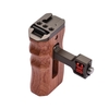 Verstellbarer Holz-Kamerakäfiggriff Links/Rechts Handgriff 1/4 Zoll Schraube ARRI-Style Halterung mit Cold Shoe Mount Mini-Schraubenschlüssel Kompatibel mit SmallRig Video Cage