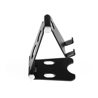 Verstellbarer klappbarer Telefon Tablet-Ständer Desktop-Halterung Tragbare Aluminiumlegierung Mobiltelefon Tablet Universal-Ständer Schwarz