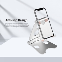 Verstellbarer klappbarer Telefon-Tablet-Ständer Desktop-Halterung Tragbares Handy-Tablet aus Aluminiumlegierung Universal-Ständer Gold