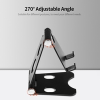 Verstellbarer klappbarer Telefon-Tablet-Ständer Desktop-Halterung Tragbares Handy-Tablet aus Aluminiumlegierung Universal-Ständer Silber