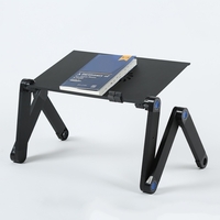 Verstellbarer Laptopständer aus Aluminium Leichter Laptop mit 2 Lüftern und Mauspad Sofa Couch Bettablage
